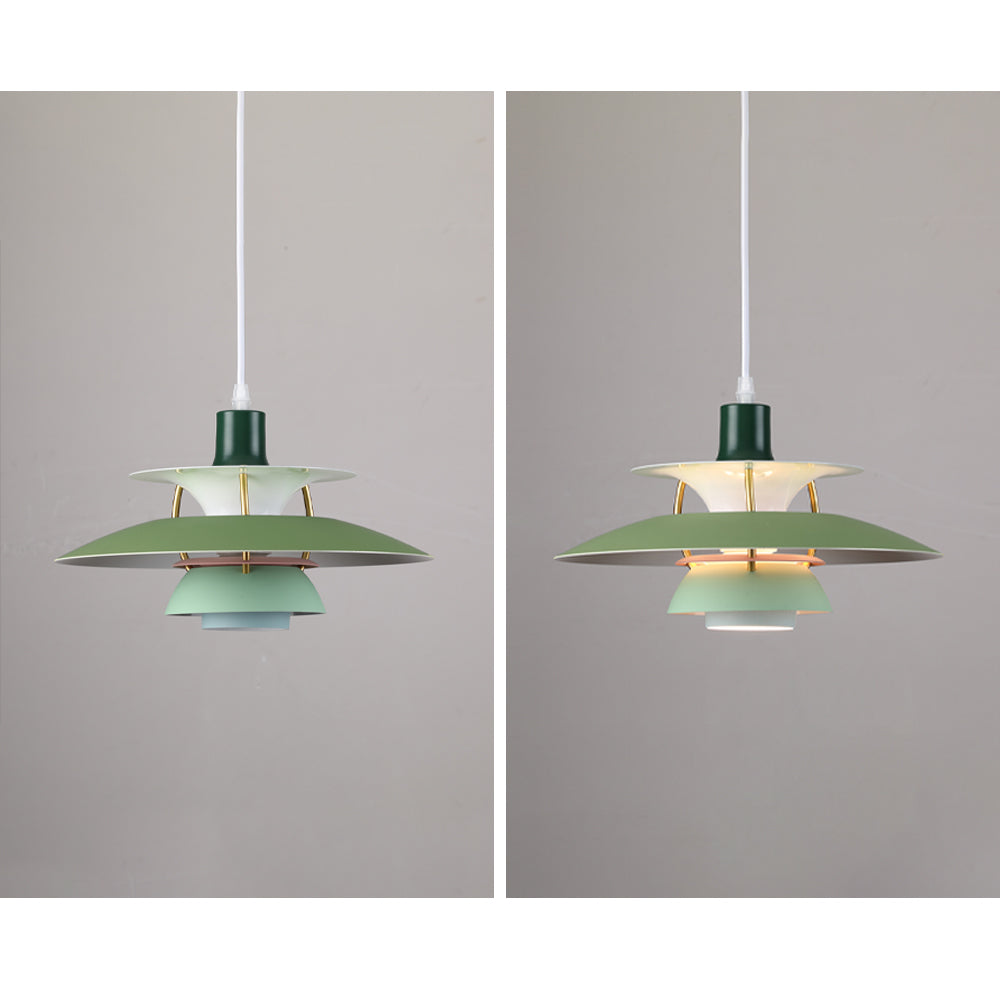 Tiered Metal Ceiling Fixture E27 Socket Mid-Century Style for Kitchen Island Dining Room Breakfast Nook Entryway Adjustable Hanging Light