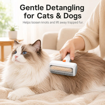 Ortekor Self-Cleaning Pet Grooming & Dematting Brush for Cats & Dogs - At-Home Deshedding Comb for Loose Fur, Tangles & Couch Hair
