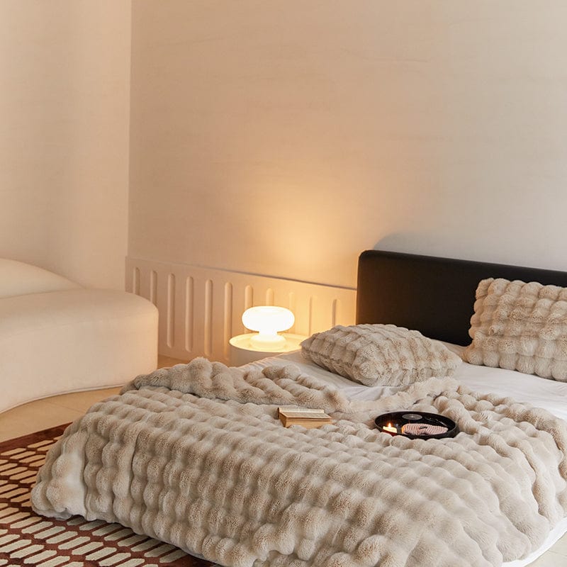Plush Faux Fur Throw Blanket with Silky Soft Texture for Couch, Bed & Living Room Decor in Multiple Colors