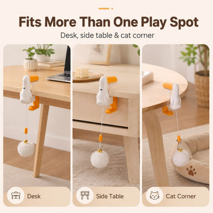 Ortekor Desk Clamp Automatic Cat Teaser Toy - Keep Indoor Cats Busy While You Work