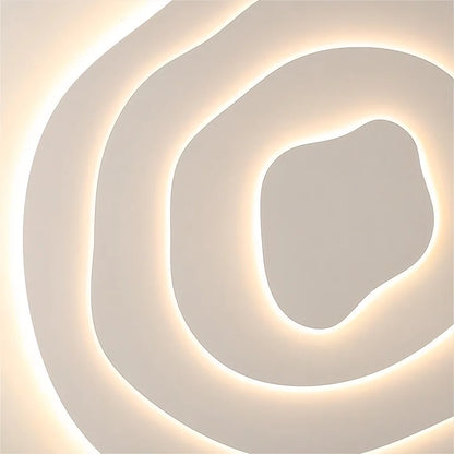 LED Flush Mount Ceiling Light 16-24 in White Acrylic Wave Design for Bedroom Living Room Hallway Dimmable Modern Lighting Fixture 110V