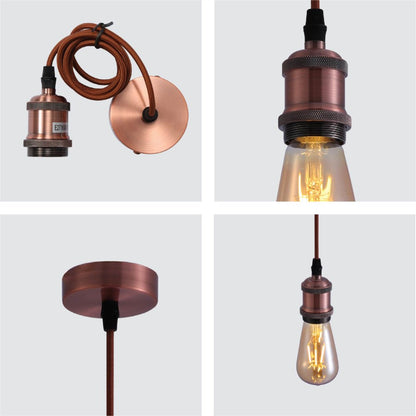 Retro Edison Socket Hanging Lamp with 61-Inch Adjustable Cord for Dining Tables and Kitchen Islands