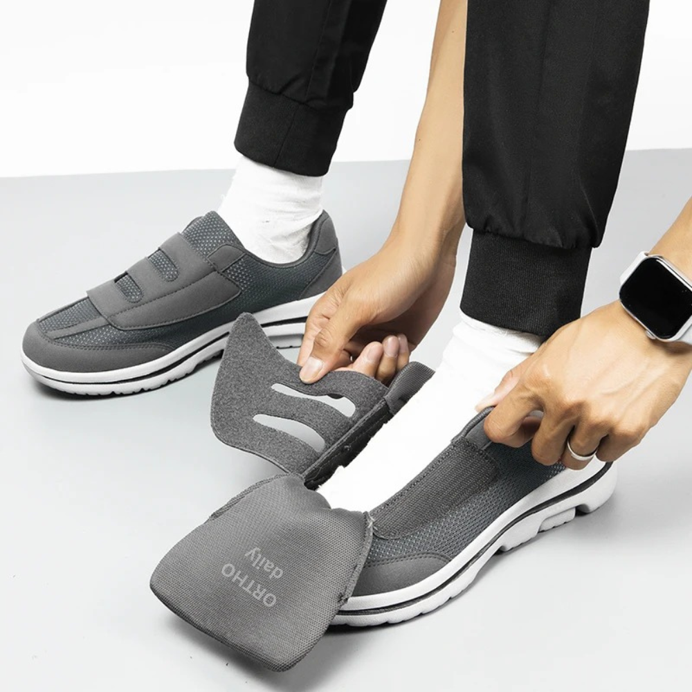 Adjustable Wide-Fit Comfort Shoes for Swollen Feet & Diabetic Care with Hook-and-Loop Straps