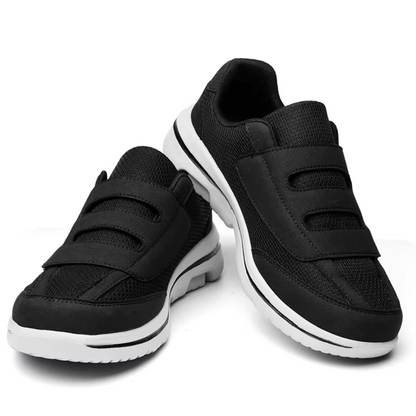 Wide-Fit Adjustable Footwear for Sensitive Feet with Hook-and-Loop Straps and Breathable Mesh