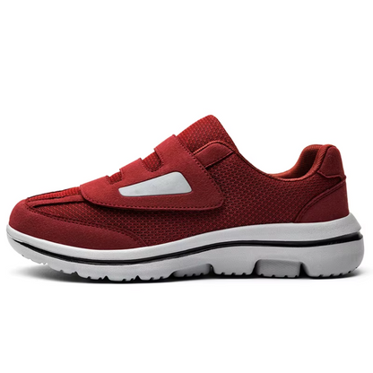 Wide-Fit Adjustable Footwear for Sensitive Feet with Hook-and-Loop Straps and Breathable Mesh