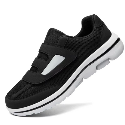 Wide-Fit Adjustable Footwear for Sensitive Feet with Hook-and-Loop Straps and Breathable Mesh