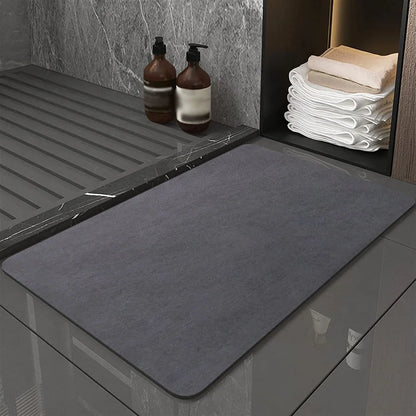 Quick-Dry Stone Bath Mat Non-Slip Absorbent Diatomaceous Earth Floor Mat for Shower Bathroom Bedroom Kitchen Eco-Friendly