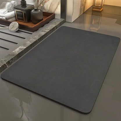 Quick-Dry Stone Bath Mat Non-Slip Absorbent Diatomaceous Earth Floor Mat for Shower Bathroom Bedroom Kitchen Eco-Friendly
