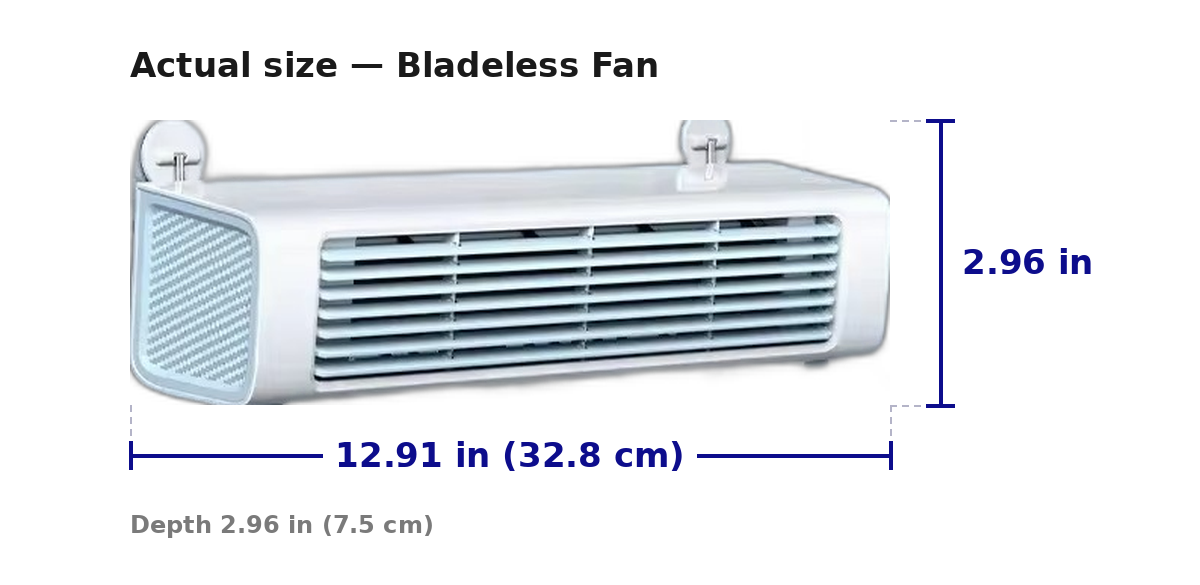 Bladeless Fan Wall Mounted, Ultra Quiet Wall Mount Fan for Bedroom, Rechargeable Cordless Fan with Adjustable Airflow