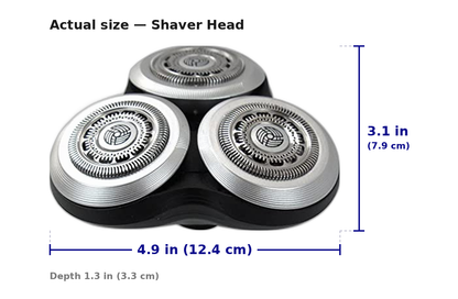 Electric Shaver Heads Replacement, Shaving Head with Foil Cutter for Rotary Razors, Razor Head with Easy Installation