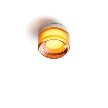 Compact LED Accent Sconce 5.3 Inch Amber Acrylic Aluminum Fixture for Bedroom Hallway Living Room Dual Wall Ceiling Mount