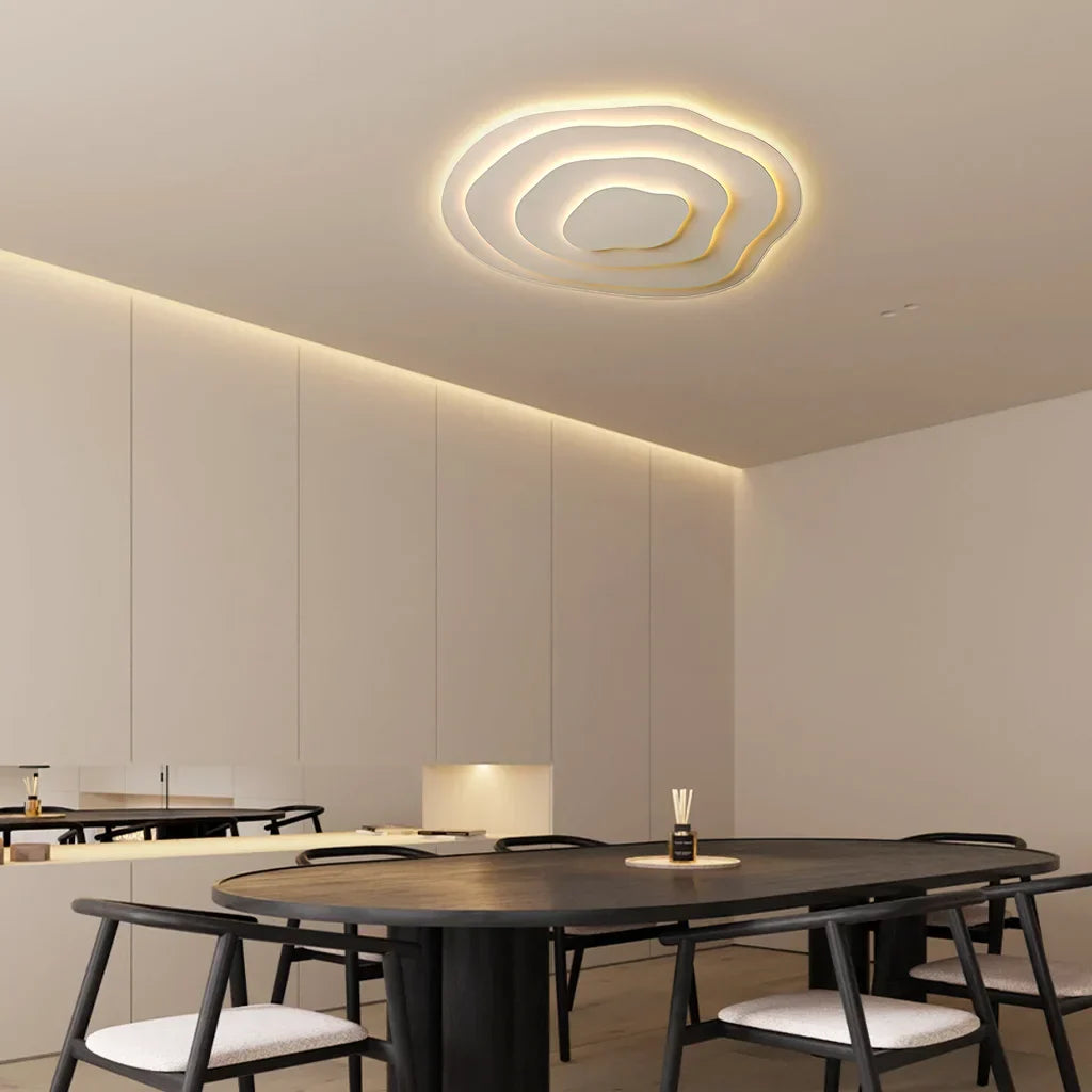 LED Flush Mount Ceiling Light 16-24 in White Acrylic Wave Design for Bedroom Living Room Hallway Dimmable Modern Lighting Fixture 110V