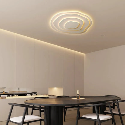 LED Flush Mount Ceiling Light 16-24 in White Acrylic Wave Design for Bedroom Living Room Hallway Dimmable Modern Lighting Fixture 110V