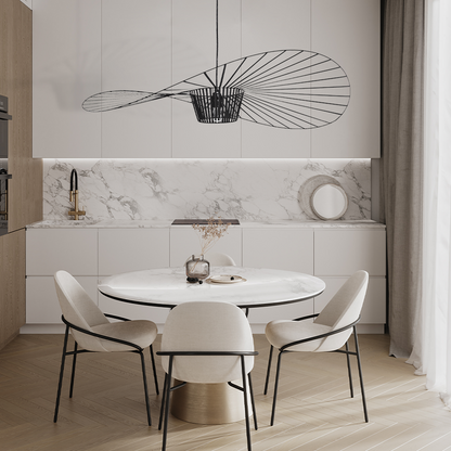 Oversized Drop Ceiling Fixture with Adjustable 59 in Cable for Open-Concept Kitchens & Dining Areas | Wide Sculptural Shade | E27 Socket | M