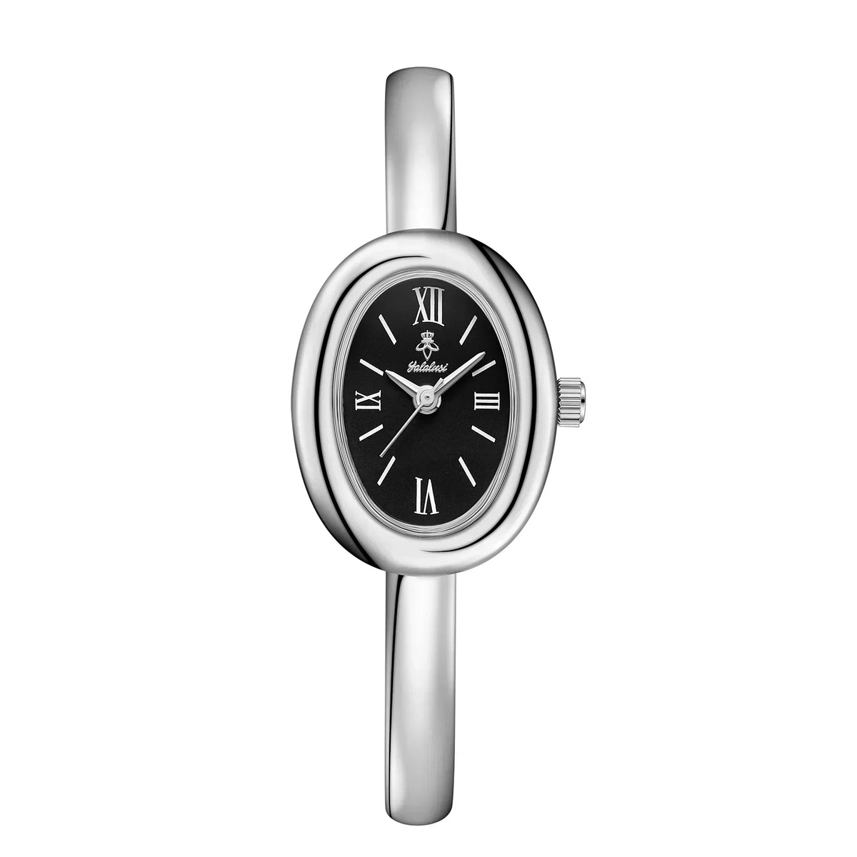 Women's Oval Face Bangle Watch Quartz Analog Wristwatch Stainless Steel Bracelet for Dress Casual Office Gold Silver Color Options Fashion A