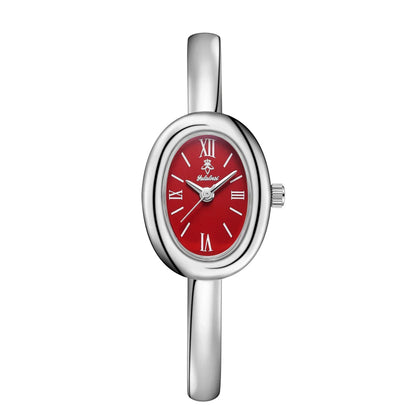 Women's Oval Dial Bangle Watch Stainless Steel Bracelet Timepiece for Everyday Dressy Casual Office Events Travel Gifts Analog Quartz Moveme