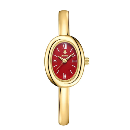 Women's Oval Dial Bangle Watch Stainless Steel Bracelet Timepiece for Everyday Dressy Casual Office Events Travel Gifts Analog Quartz Moveme