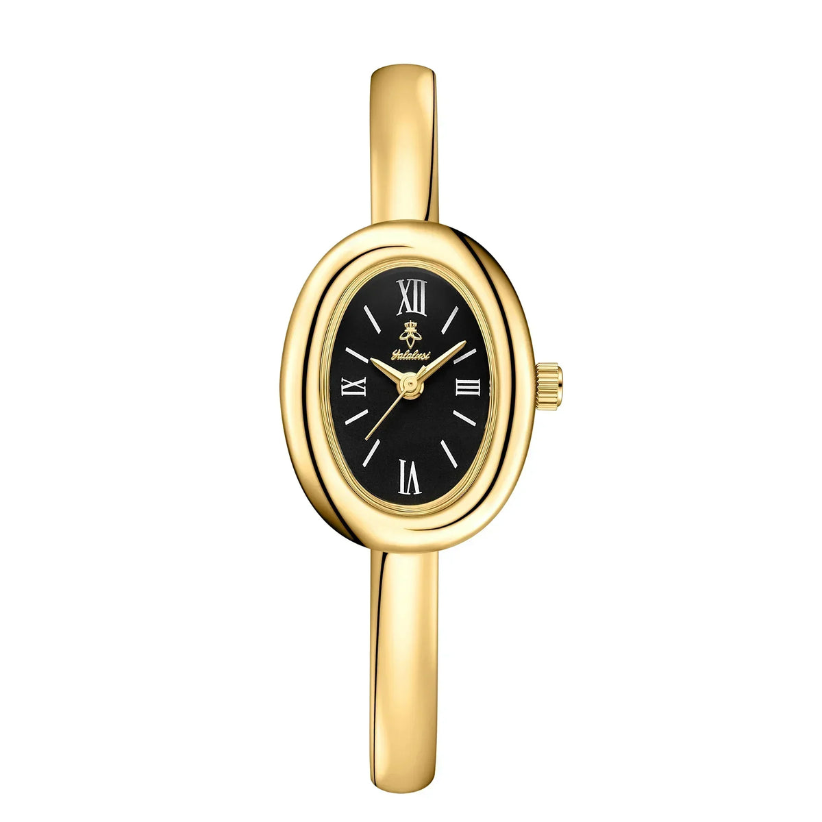 Women's Oval Face Bangle Watch Quartz Analog Wristwatch Stainless Steel Bracelet for Dress Casual Office Gold Silver Color Options Fashion A