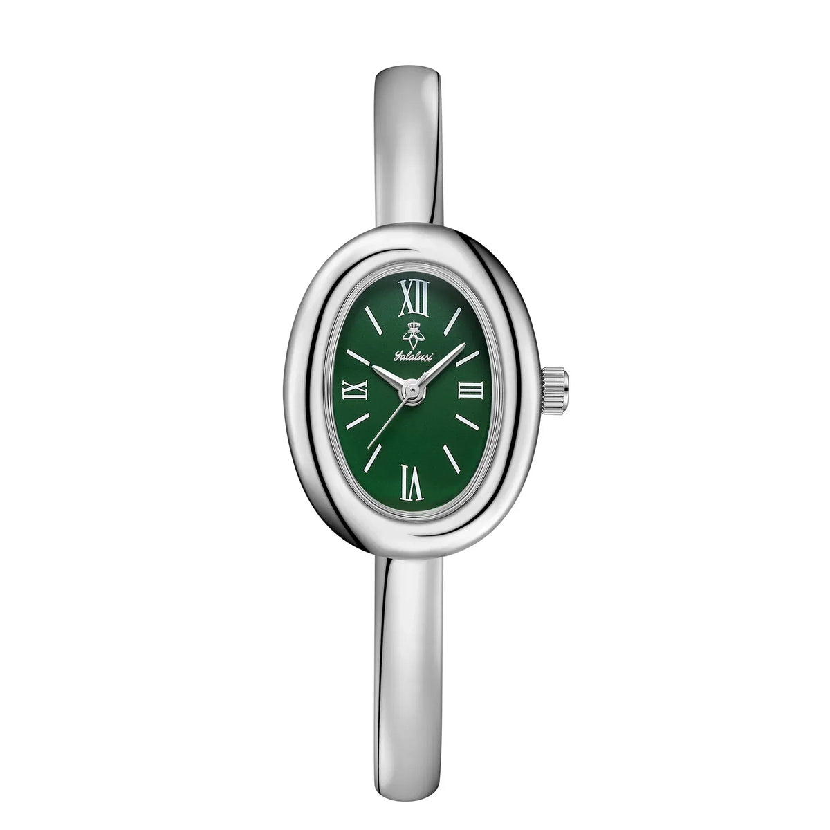 Women's Oval Dial Bangle Watch Stainless Steel Bracelet Timepiece for Everyday Dressy Casual Office Events Travel Gifts Analog Quartz Moveme