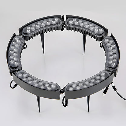 LED Uplight Spike for Trees & Walkways – Cast Aluminum Housing, 12W Output, Arc Design, Warm White or RGB Modes, Ground Stake Installation,