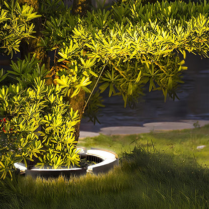 LED Uplight Spike for Trees & Walkways – Cast Aluminum Housing, 12W Output, Arc Design, Warm White or RGB Modes, Ground Stake Installation,