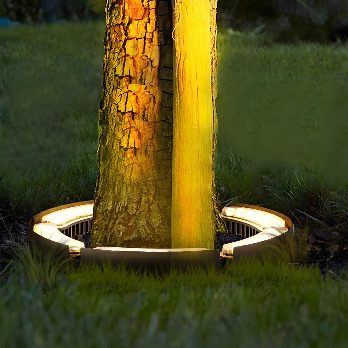 LED Uplight Spike for Trees & Walkways – Cast Aluminum Housing, 12W Output, Arc Design, Warm White or RGB Modes, Ground Stake Installation,
