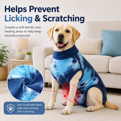 Ortekor Dog Post Surgery Recovery Suit - Soft Anti-Lick Protective Onesie for Spay Neuter Recovery