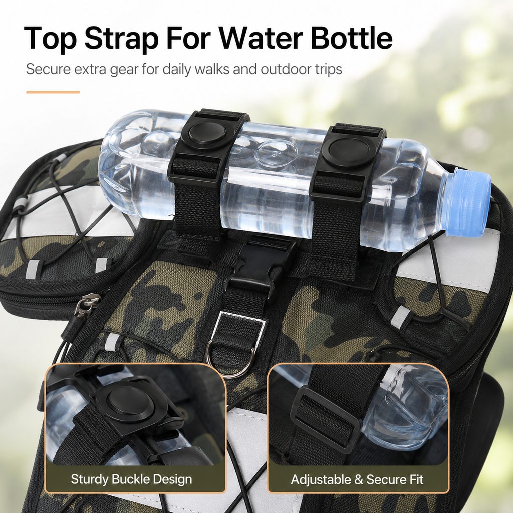Ortekor Dog Backpack Harness for Hiking & Daily Walks - Reflective Saddle Bag Vest for Carrying Water, Treats & Essentials