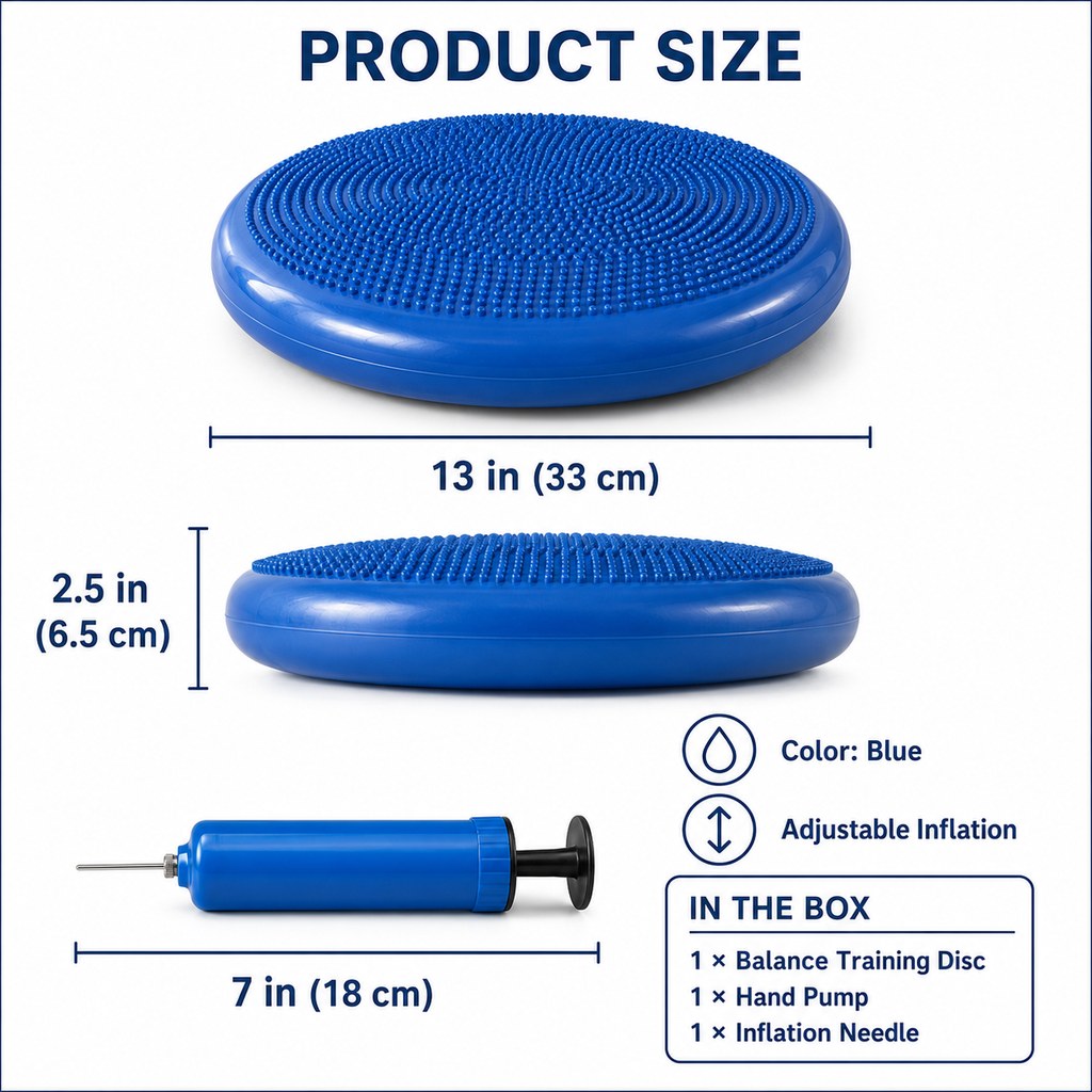 Ortekor Inflatable Dog Balance Disc with Pump - At-Home Balance & Coordination Training for Dogs with Limited Exercise Space