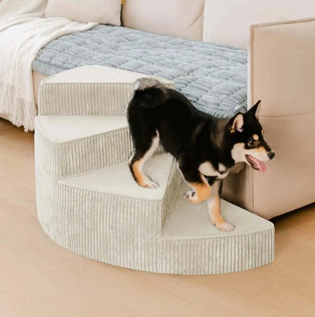 Pet Ramp Stairs for Dogs – Foam Step System with Non-Slip Surface for Senior & Small Breeds | Bed & Couch Access | Space-Efficient Spiral