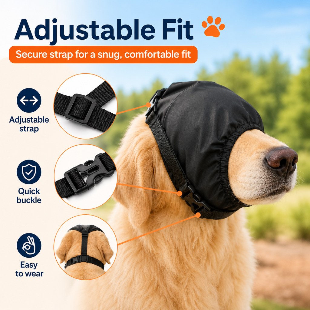 Ortekor Dog Calming Mask for Car Rides, Grooming & Vet Visits - Adjustable Visual Comfort Hood