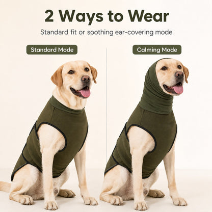 Ortekor Dog Calming Shirt for Fireworks & Thunderstorms - Anxiety Relief Wrap with Ear-Covering Hood for Vet Visits, Travel & Night Walks