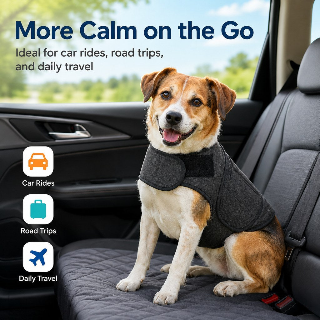 Ortekor Dog Calming Vest for Travel & Vet Visits - Adjustable Comfort Wrap for Nervous Dogs