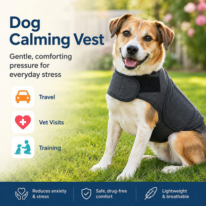 Ortekor Dog Calming Vest for Travel & Vet Visits - Adjustable Comfort Wrap for Nervous Dogs