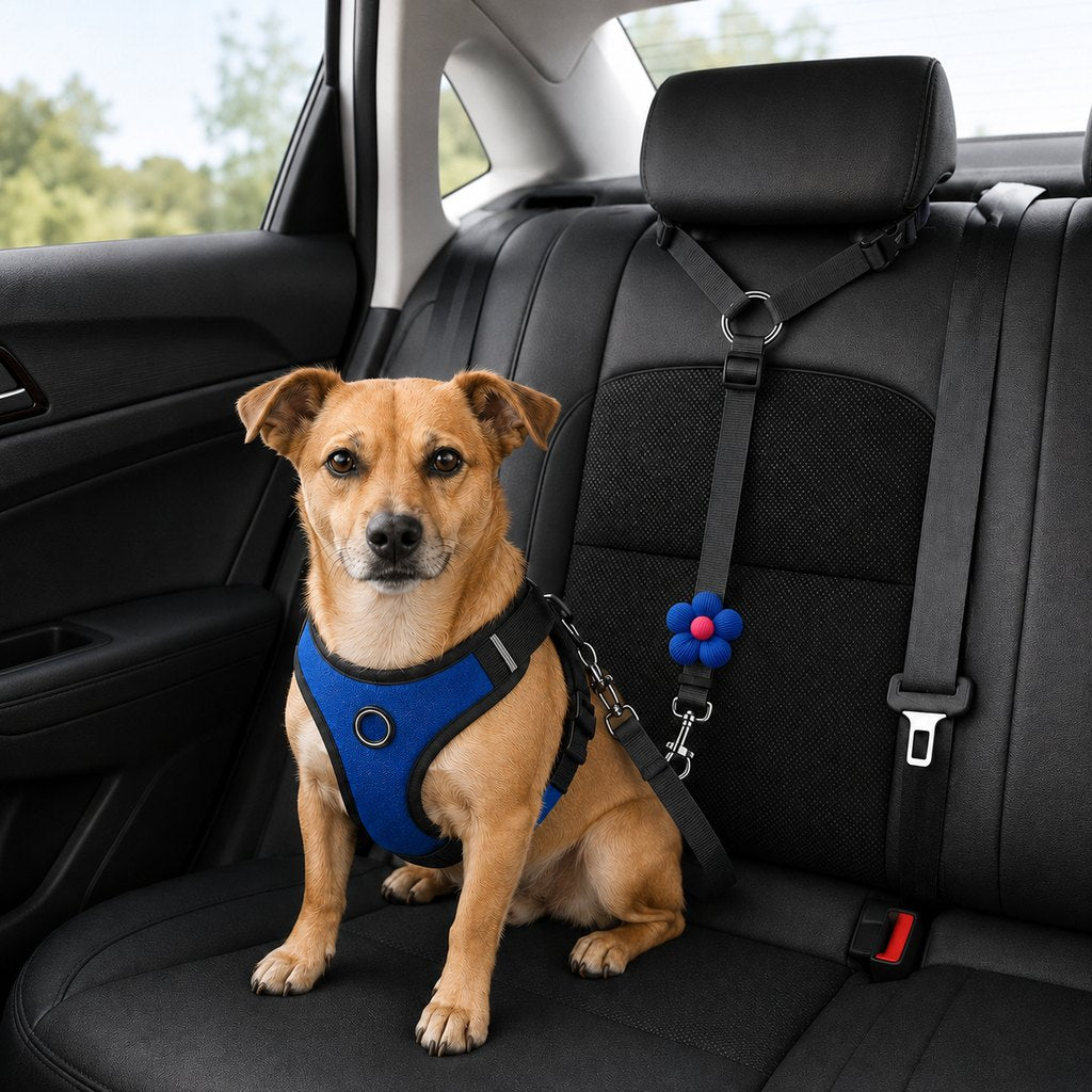 Ortekor Adjustable Dog Car Seat Belt for Back Seat Travel - Helps Keep Pets Secure & Reduce Driver Distraction