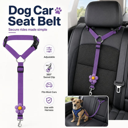 Ortekor Adjustable Dog Car Seat Belt for Back Seat Travel - Helps Keep Pets Secure & Reduce Driver Distraction