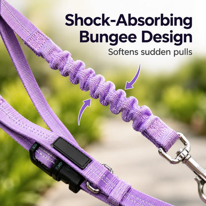 Ortekor Hands-Free Shock-Absorbing Dog Leash for Running, Walking & Car Travel - Bungee Leash Helps Reduce Pulling