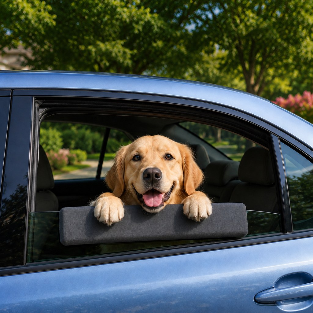 Ortekor Dog Car Window Chin Rest Cushion for Road Trips - Soft Window Edge Support for Dogs, Helps Protect Paws & Car Door Trim