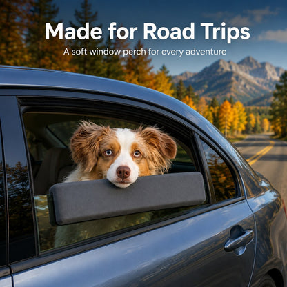 Ortekor Dog Car Window Chin Rest Cushion - Soft Door-Edge Pillow for Road Trips & Daily Rides
