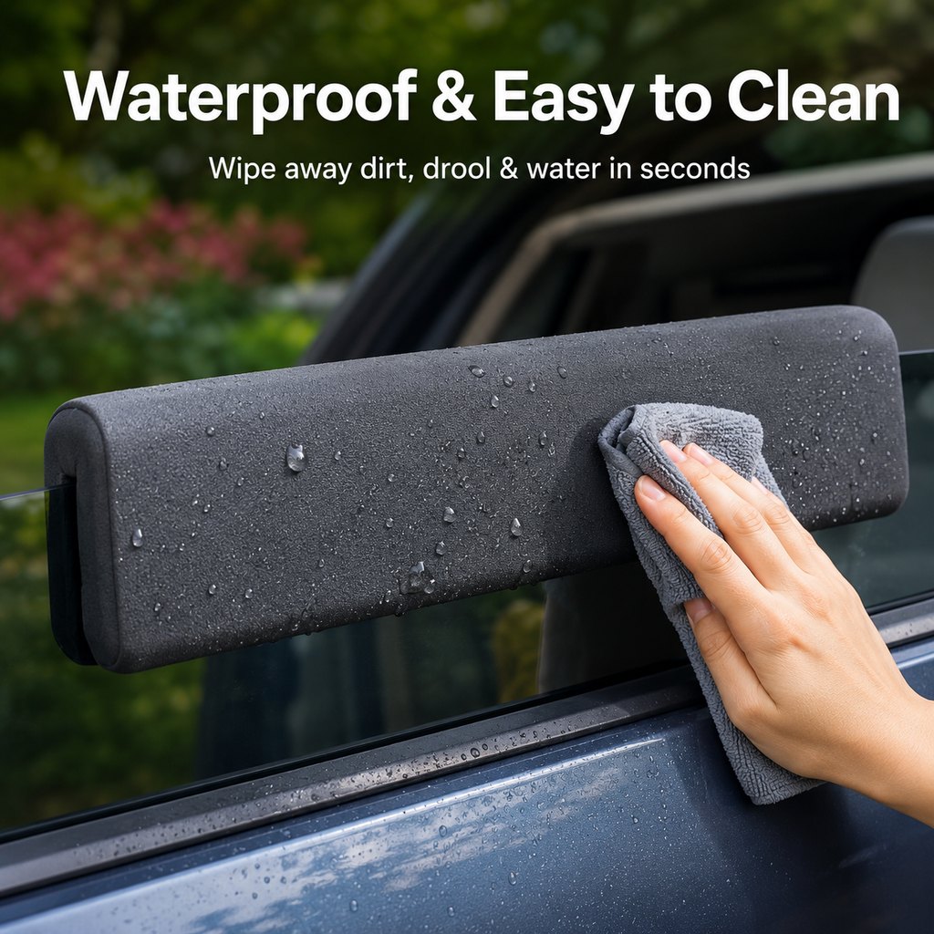 Ortekor Dog Car Window Chin Rest Cushion for Road Trips - Soft Window Edge Support for Dogs, Helps Protect Paws & Car Door Trim