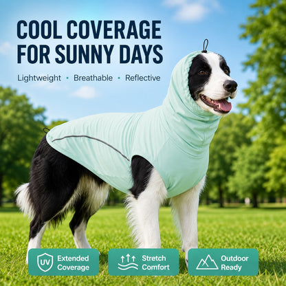 Ortekor Dog Cooling Sun Protection Shirt for Summer Walks - Lightweight Full-Coverage Outdoor Wear