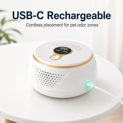 Ortekor Rechargeable Ozone Pet Odor Deodorizer for Litter Box & Empty Crate Areas – USB-C Odor Treatment Device for Unoccupied Small Spaces
