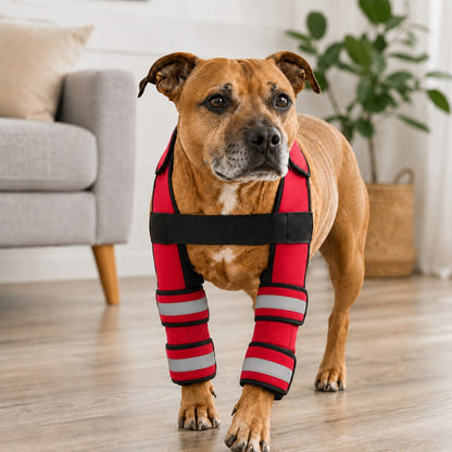Ortekor Dog Double Front Leg Support Brace for Unsteady Walking - Chest Harness with Internal Metal Support Inserts