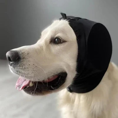 Calming Sound-Dampening Pet Headwear for Dogs During Storms, Fireworks & Grooming | Soft Nylon Anxiety Relief Ear Cover for Small to Large B
