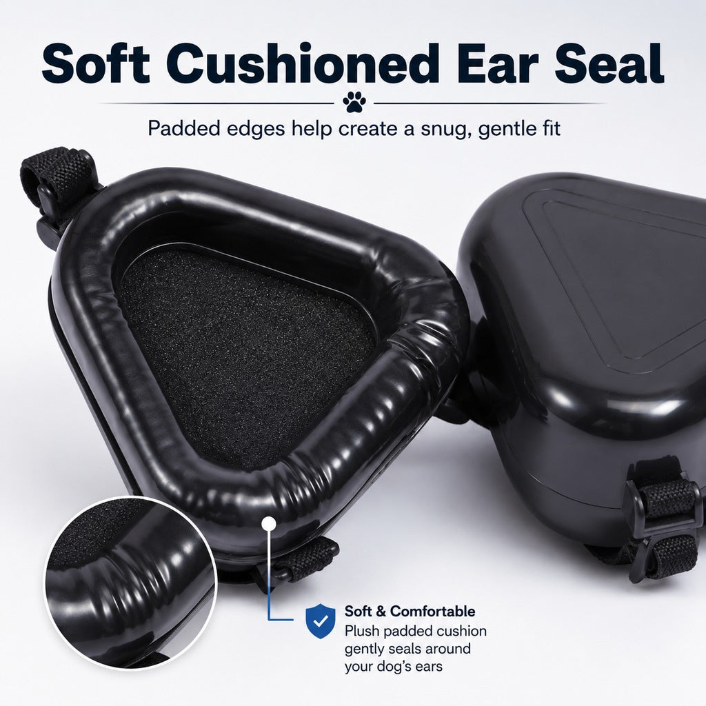 Ortekor Dog Noise Reduction Ear Muffs for Fireworks, Thunderstorms & Travel - Adjustable Hearing Protection for Noise-Sensitive Dogs