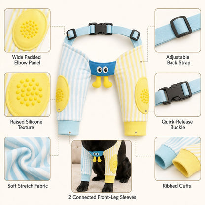 Ortekor Padded Dog Elbow Protector Sleeves for Hard Floors - Dual Front-Leg Coverage for Pressure & Rubbing