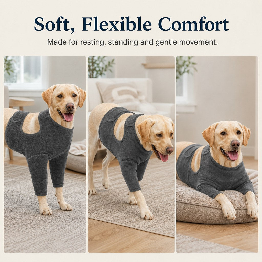 Ortekor Dog Front Leg Recovery Suit for At-Home Care - Helps Deter Licking