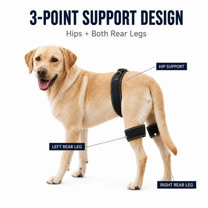 Ortekor Dog Hip & Rear Leg Support Brace – Adjustable Dual Hind-Leg Stability Wrap for Senior Dogs, Hardwood Floors & Daily Walks