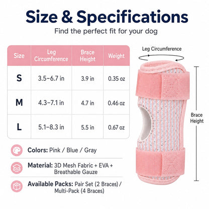 Ortekor Dog Knee Support Brace for Front & Rear Legs - Adjustable Joint Support Sleeve for Senior Dogs, Active Dogs & Everyday Mobility Assistance