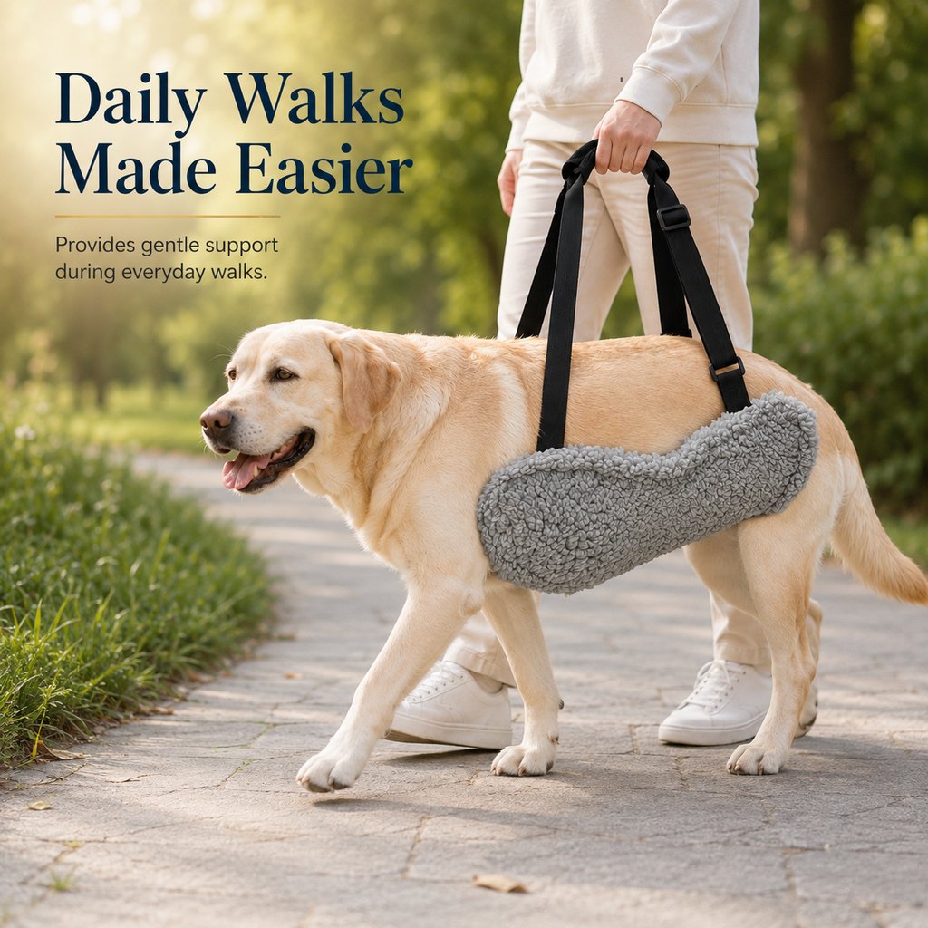 Ortekor Dog Lift Support Sling for Stairs & Walks - Adjustable Mobility Harness for Senior Dogs with Weak Legs